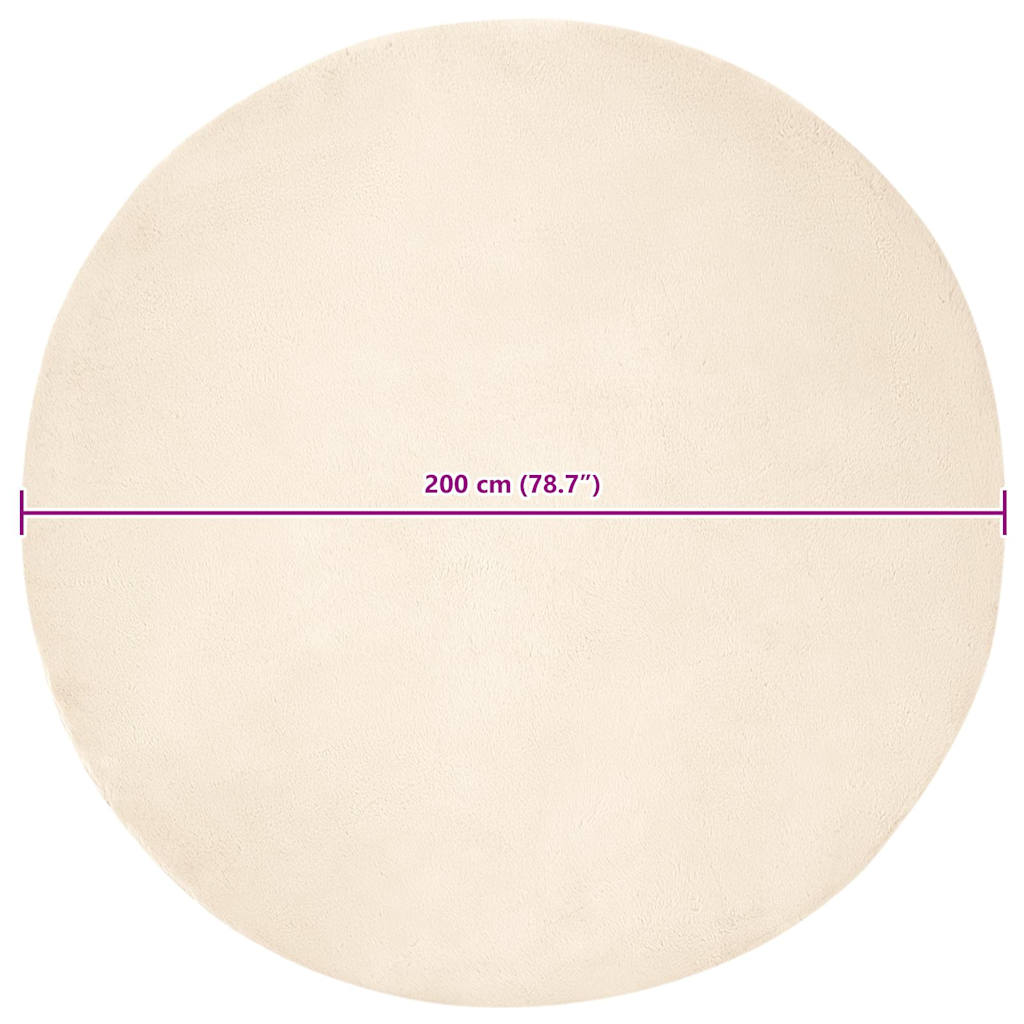 Nep Konijnenbont Tapijt Crème Ø 200 cm Polyester