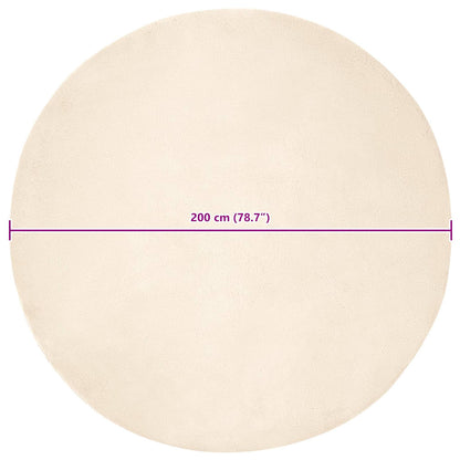 Nep Konijnenbont Tapijt Crème Ø 200 cm Polyester