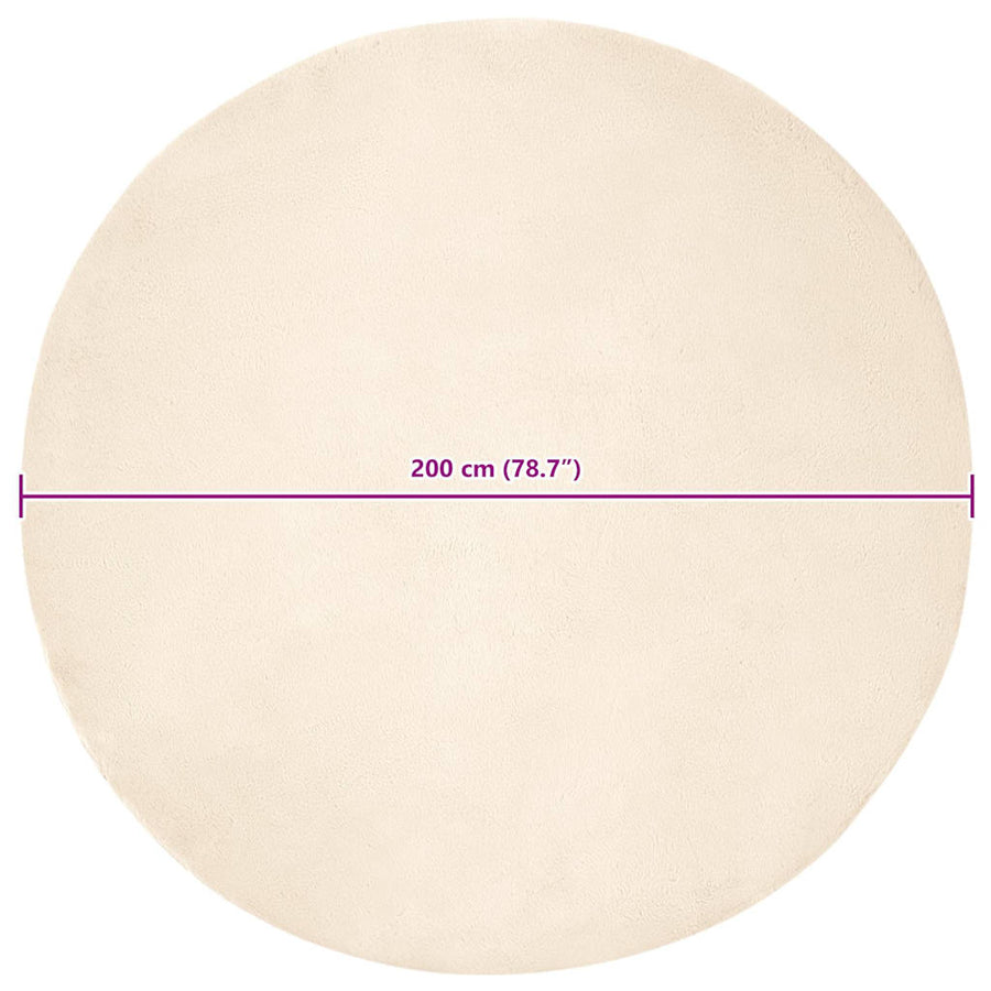 Nep Konijnenbont Tapijt Crème Ø 200 cm Polyester