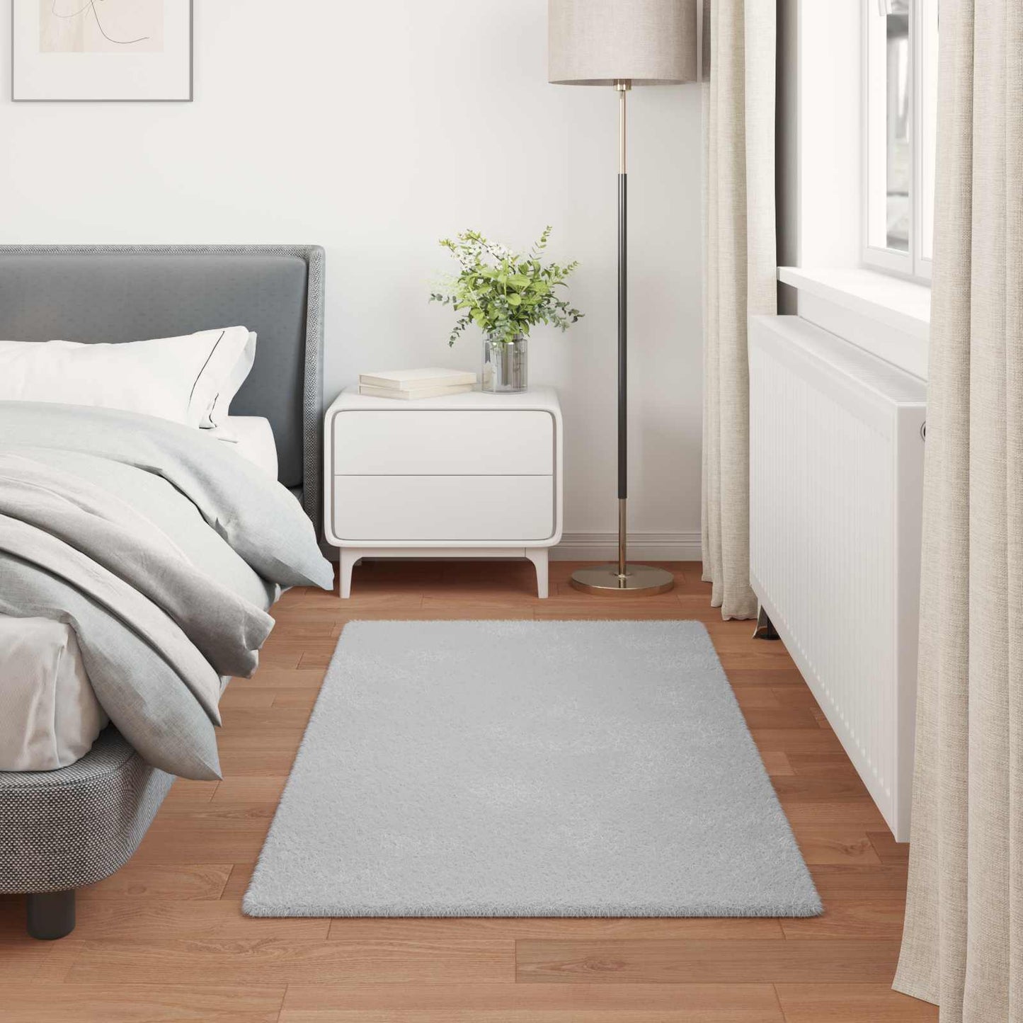 Nep Konijnenbont Tapijt Olite Grijs 60 x 110 cm Polyester