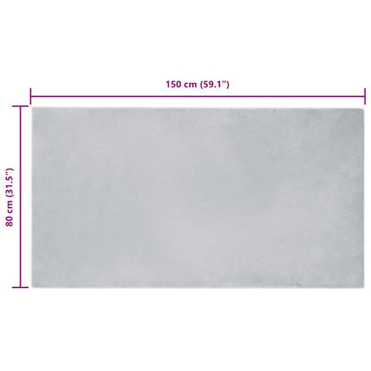 Nep Konijnenbont Tapijt Grijs 80 x 150 cm Polyester