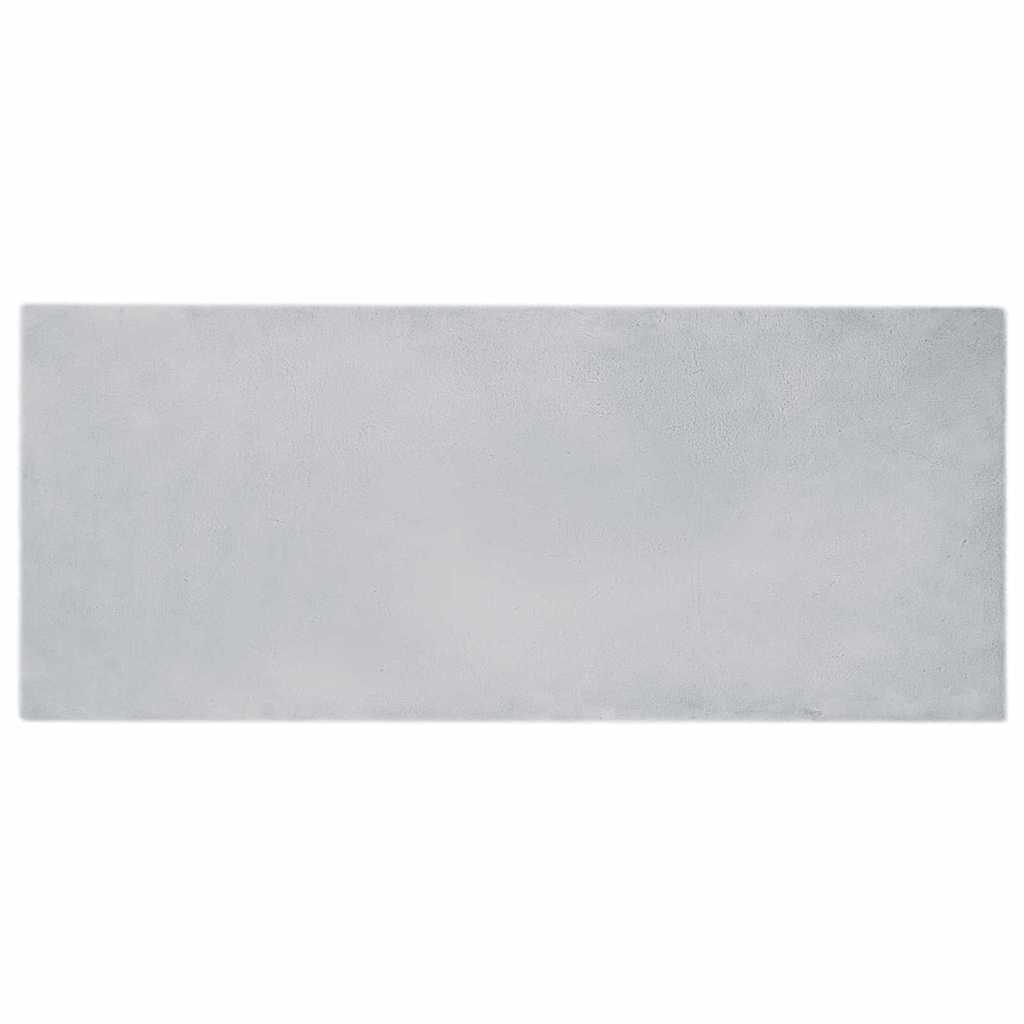 Nep Konijnenbont Tapijt Grijs 80 x 200 cm Polyester