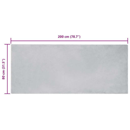 Nep Konijnenbont Tapijt Grijs 80 x 200 cm Polyester
