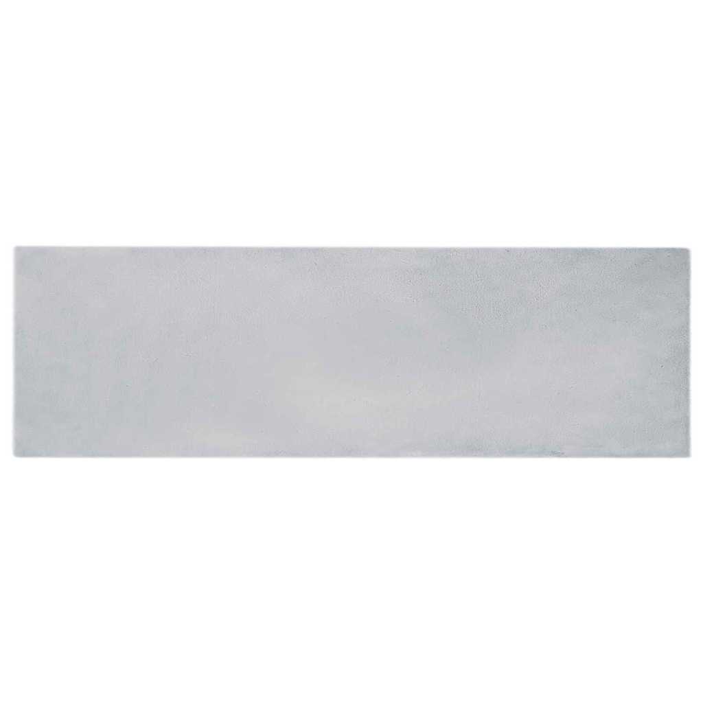Nep Konijnenbont Tapijt Grijs 80 x 250 cm Polyester