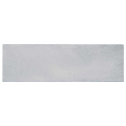 Nep Konijnenbont Tapijt Grijs 80 x 250 cm Polyester