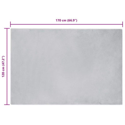 Nep Konijnenbont Tapijt Grijs 120 x 170 cm Polyester