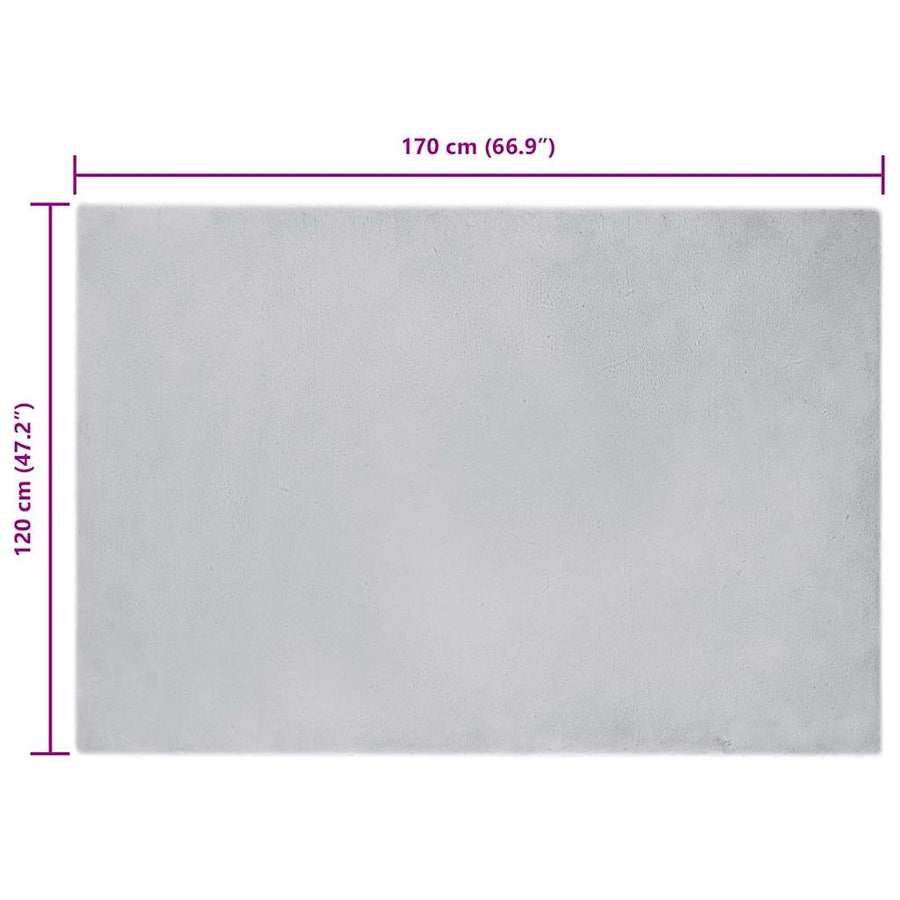Nep Konijnenbont Tapijt Grijs 120 x 170 cm Polyester