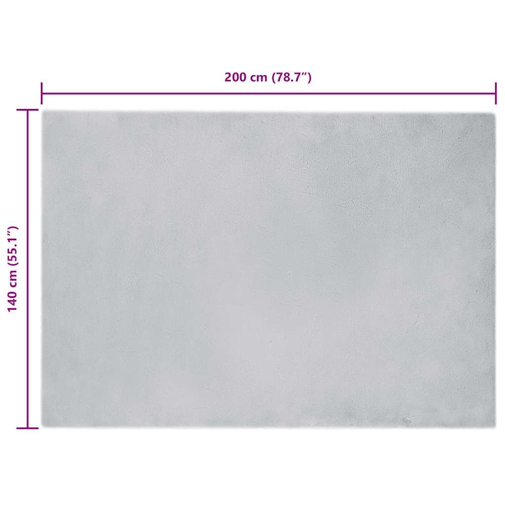Nep Konijnenbont Tapijt Grijs 140 x 200 cm Polyester