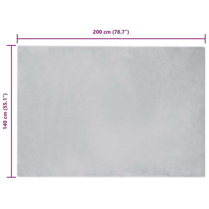 Nep Konijnenbont Tapijt Grijs 140 x 200 cm Polyester