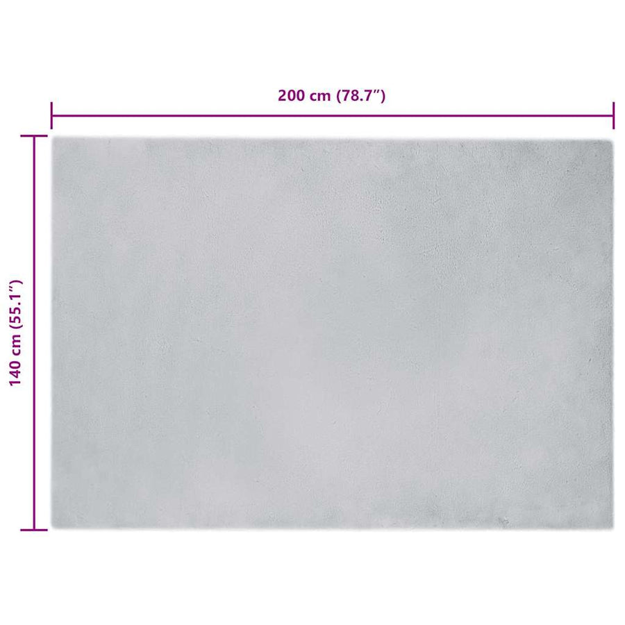 Nep Konijnenbont Tapijt Grijs 140 x 200 cm Polyester