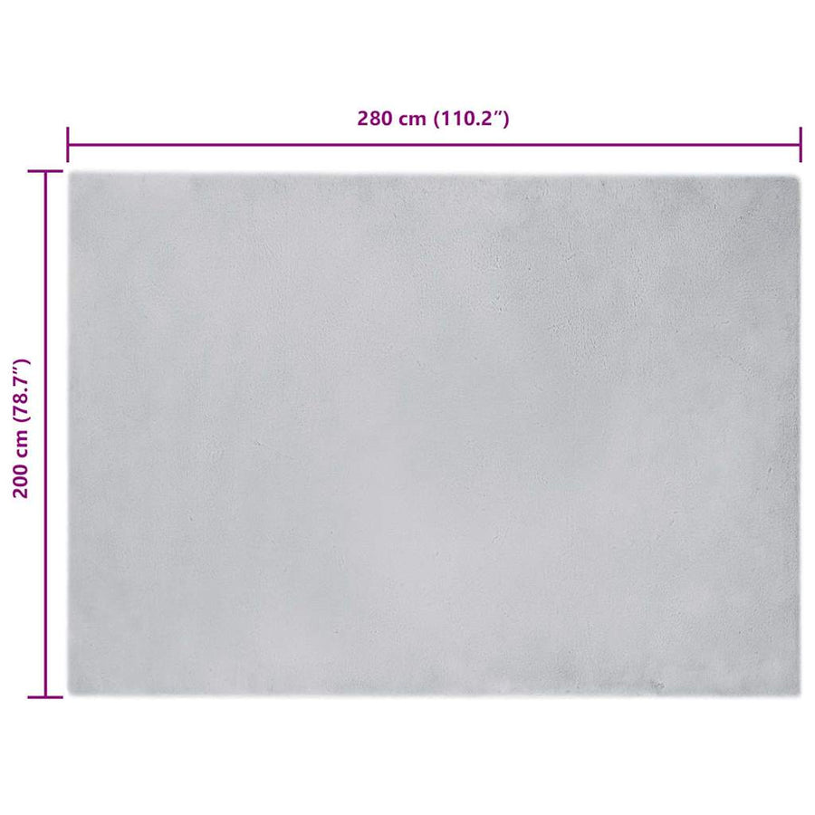 Nep Konijnenbont Tapijt Grijs 200 x 280 cm Polyester