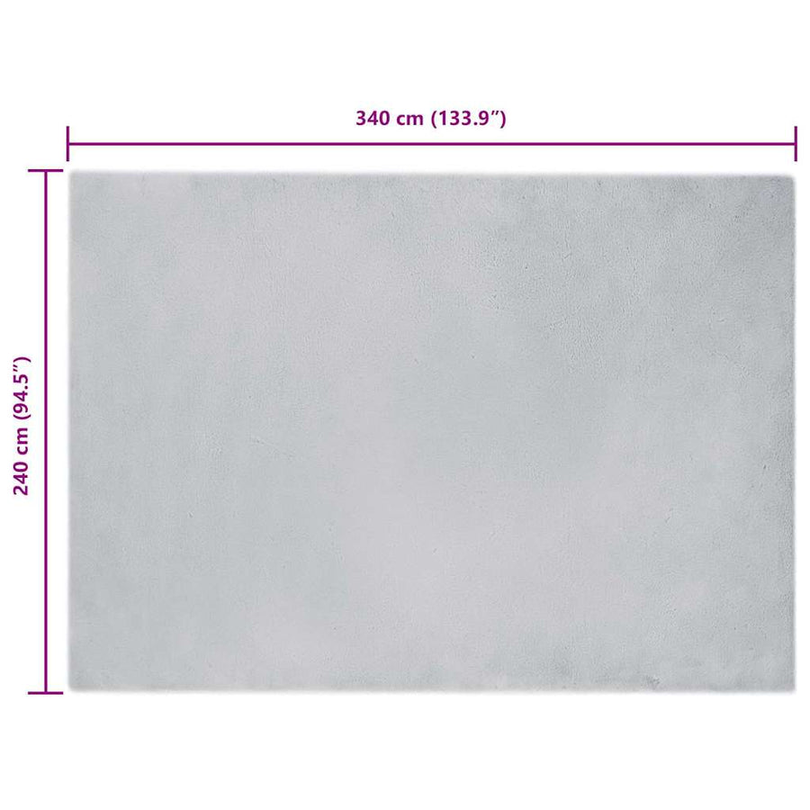 Nep Konijnenbont Tapijt Grijs 240 x 340 cm Polyester