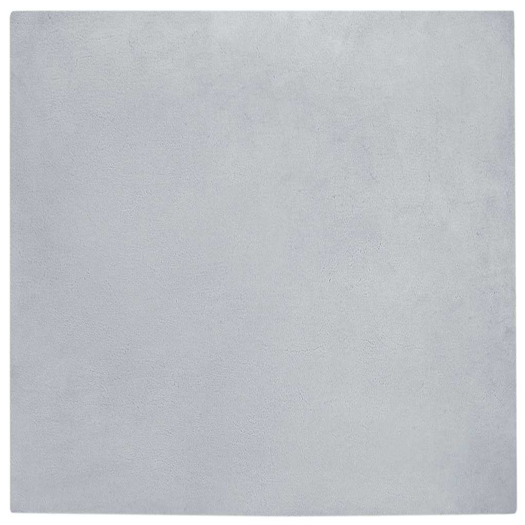 Nep Konijnenbont Tapijt Grijs 120 x 120 cm Polyester