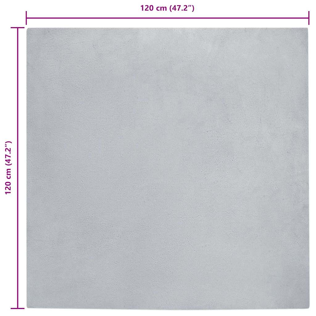 Nep Konijnenbont Tapijt Grijs 120 x 120 cm Polyester