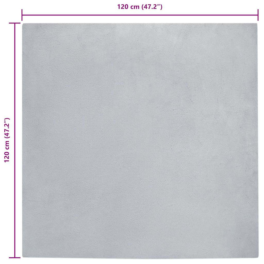 Nep Konijnenbont Tapijt Grijs 120 x 120 cm Polyester