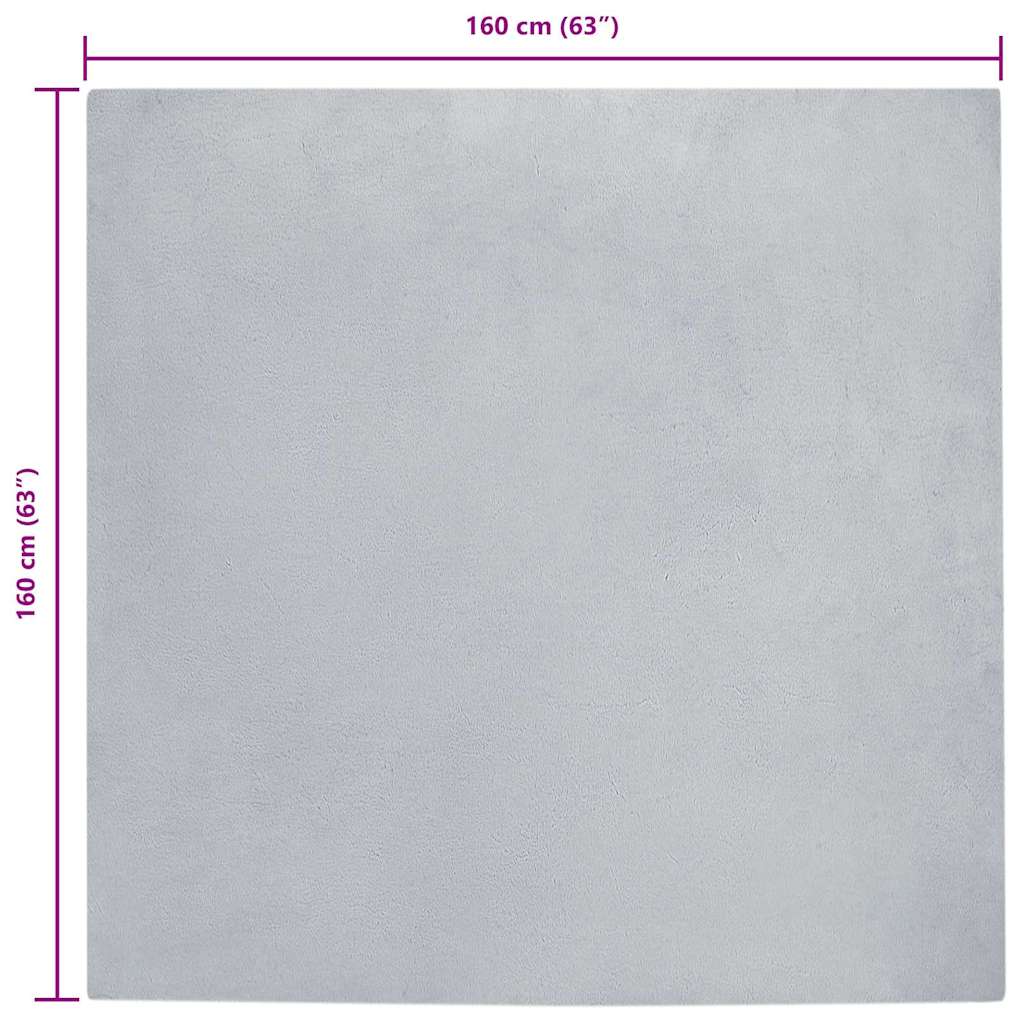 Nep Konijnenbont Tapijt Grijs 160 x 160 cm Polyester