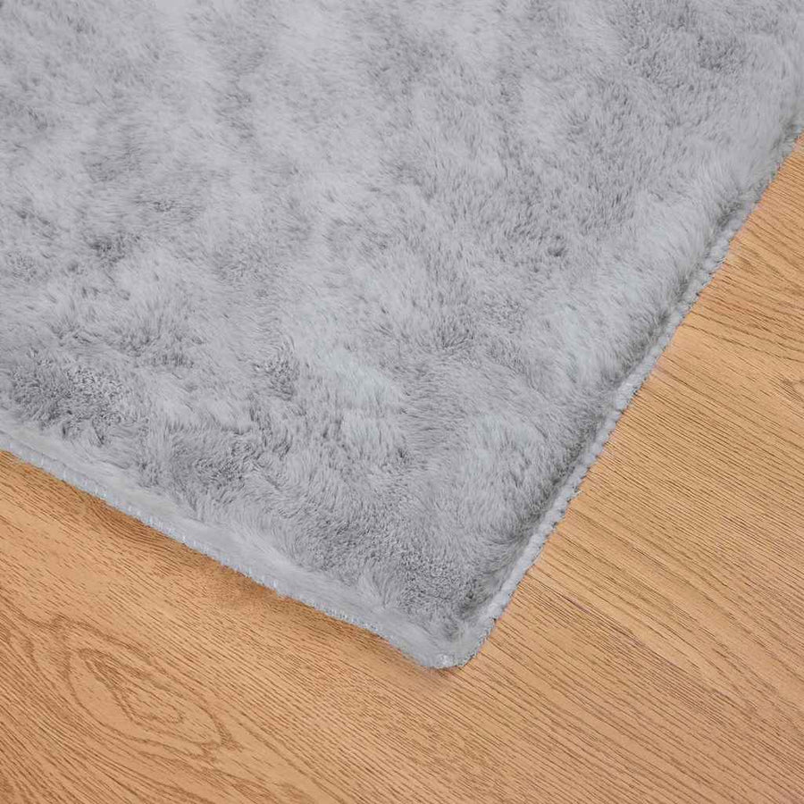 Nep Konijnenbont Tapijt Grijs 200 x 200 cm Polyester