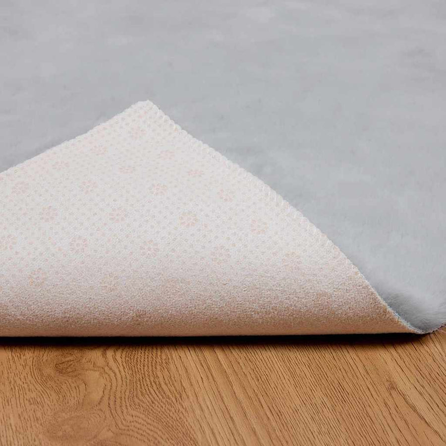 Nep Konijnenbont Tapijt Grijs 200 x 200 cm Polyester