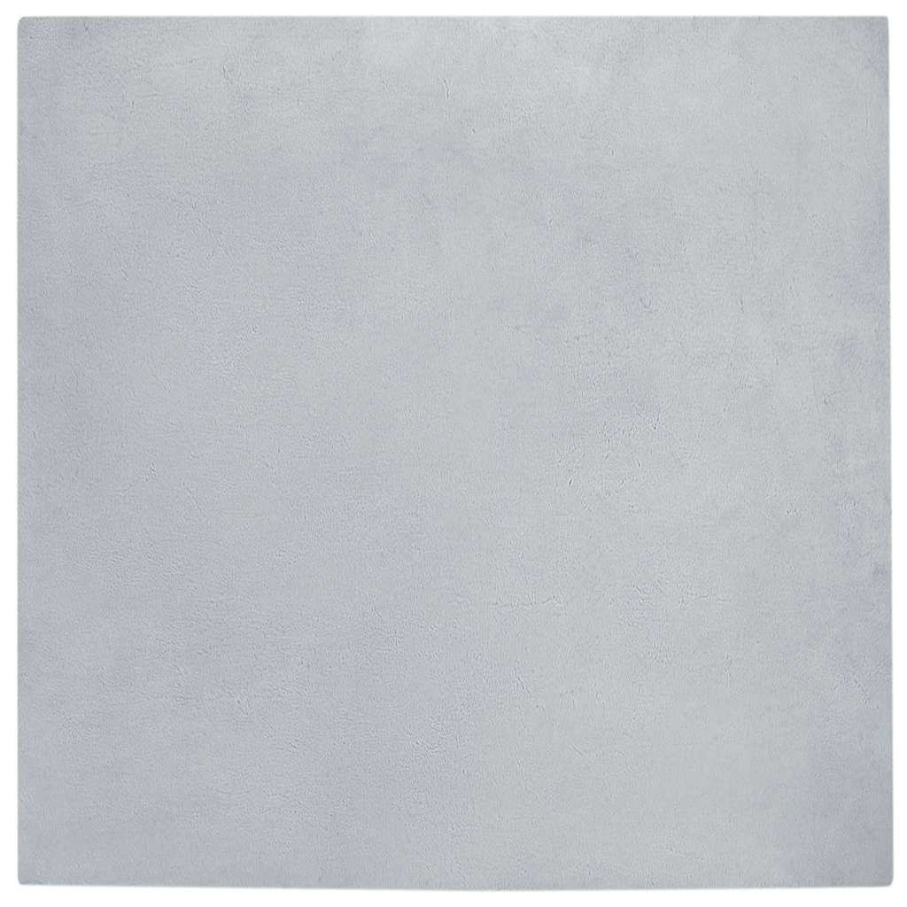 Nep Konijnenbont Tapijt Grijs 200 x 200 cm Polyester