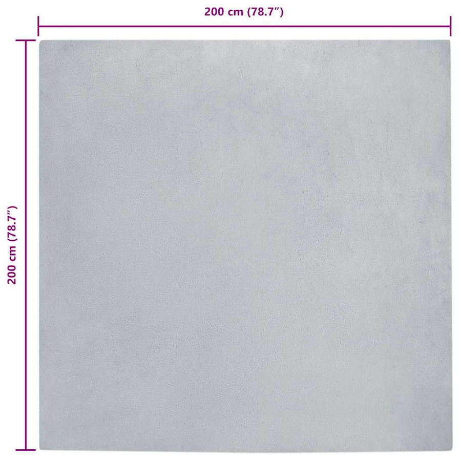 Nep Konijnenbont Tapijt Grijs 200 x 200 cm Polyester