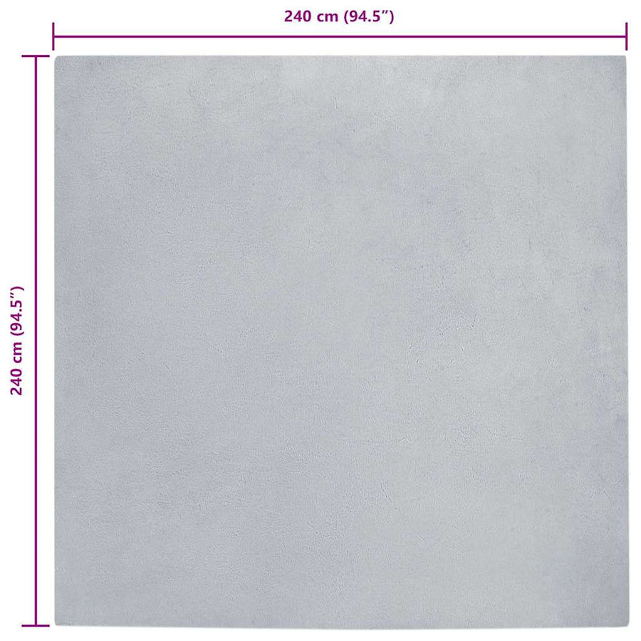 Nep Konijnenbont Tapijt Grijs 240 x 240 cm Polyester