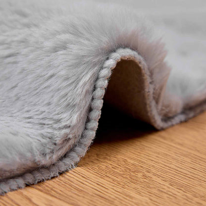 Nep Konijnenbont Tapijt Olite Grijs Ø 80 cm Polyester