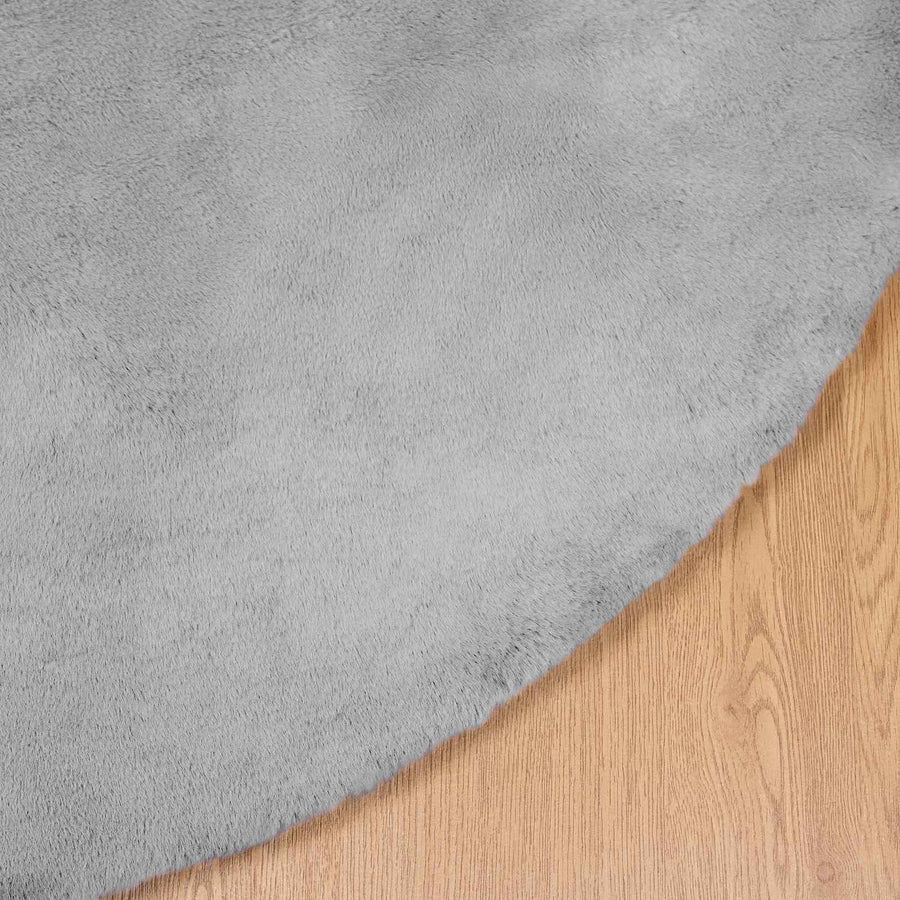 Nep Konijnenbont Tapijt Olite Grijs Ø 100 cm Polyester