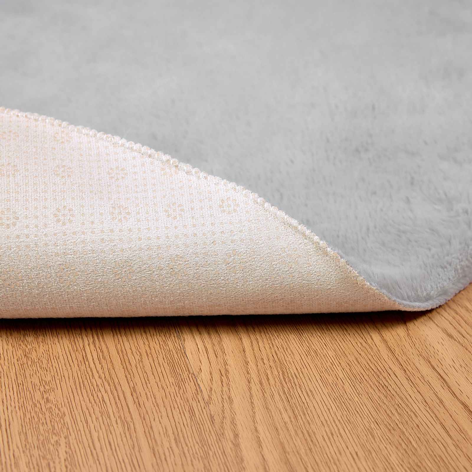 Nep Konijnenbont Tapijt Olite Grijs Ø 100 cm Polyester