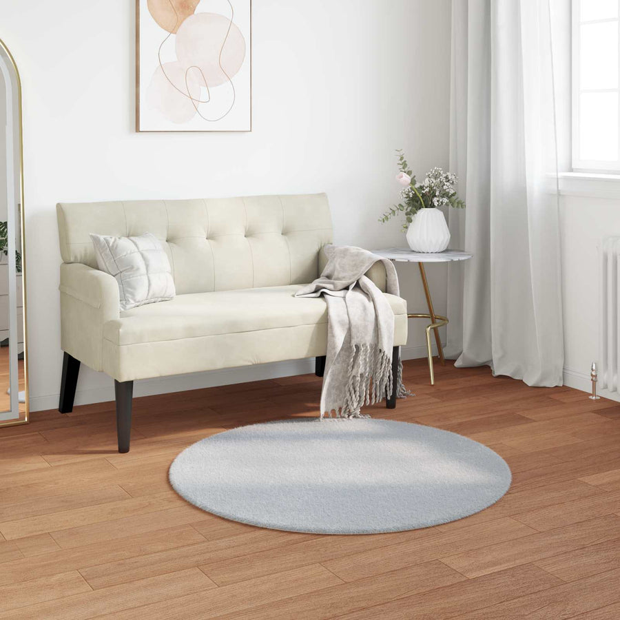Nep Konijnenbont Tapijt Olite Grijs Ø 100 cm Polyester