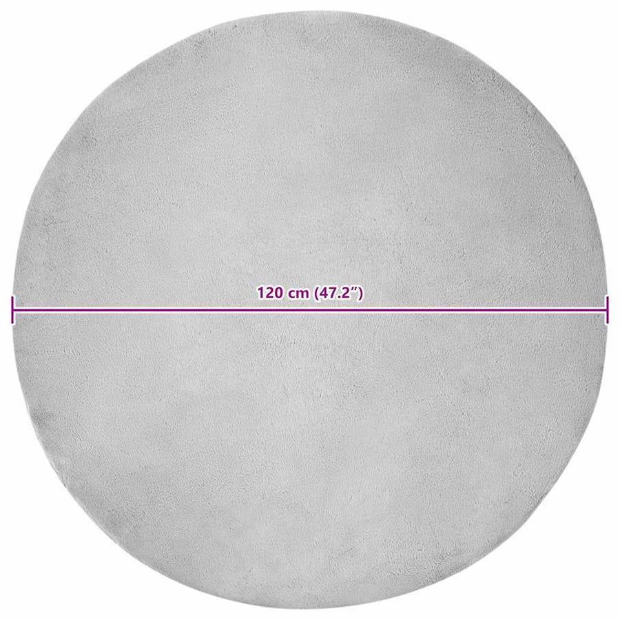Nep Konijnenbont Tapijt Grijs Ø 120 cm Polyester