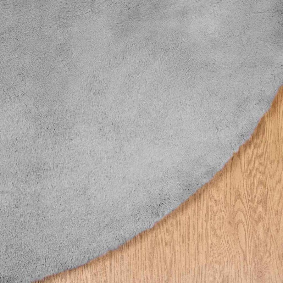 Nep Konijnenbont Tapijt Grijs Ø 160 cm Polyester
