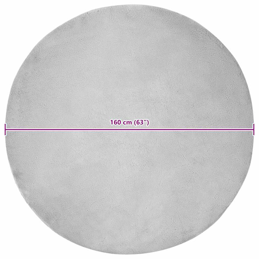 Nep Konijnenbont Tapijt Grijs Ø 160 cm Polyester
