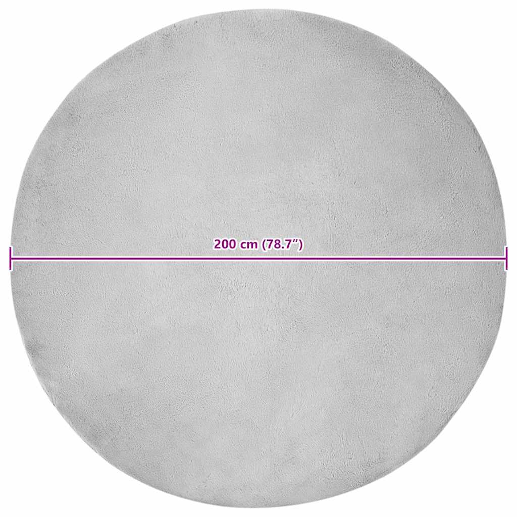 Nep Konijnenbont Tapijt Grijs Ø 200 cm Polyester