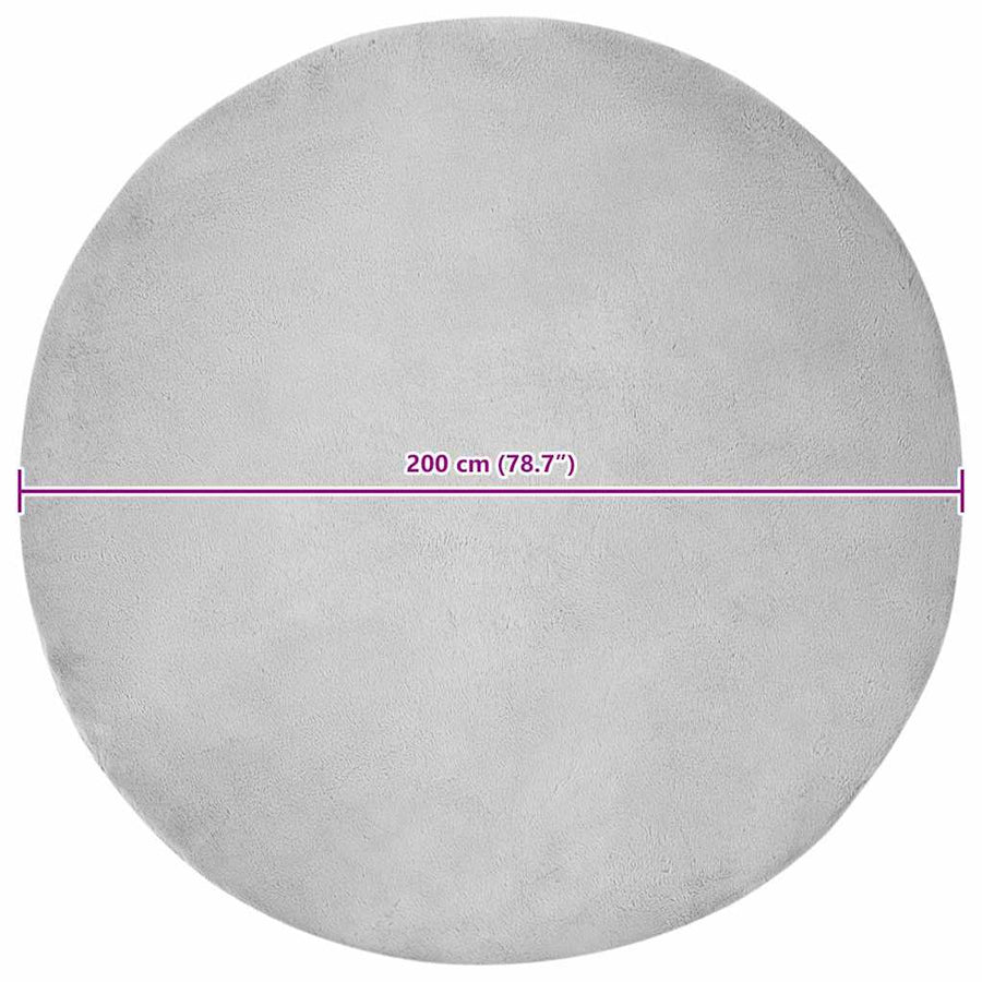 Nep Konijnenbont Tapijt Grijs Ø 200 cm Polyester
