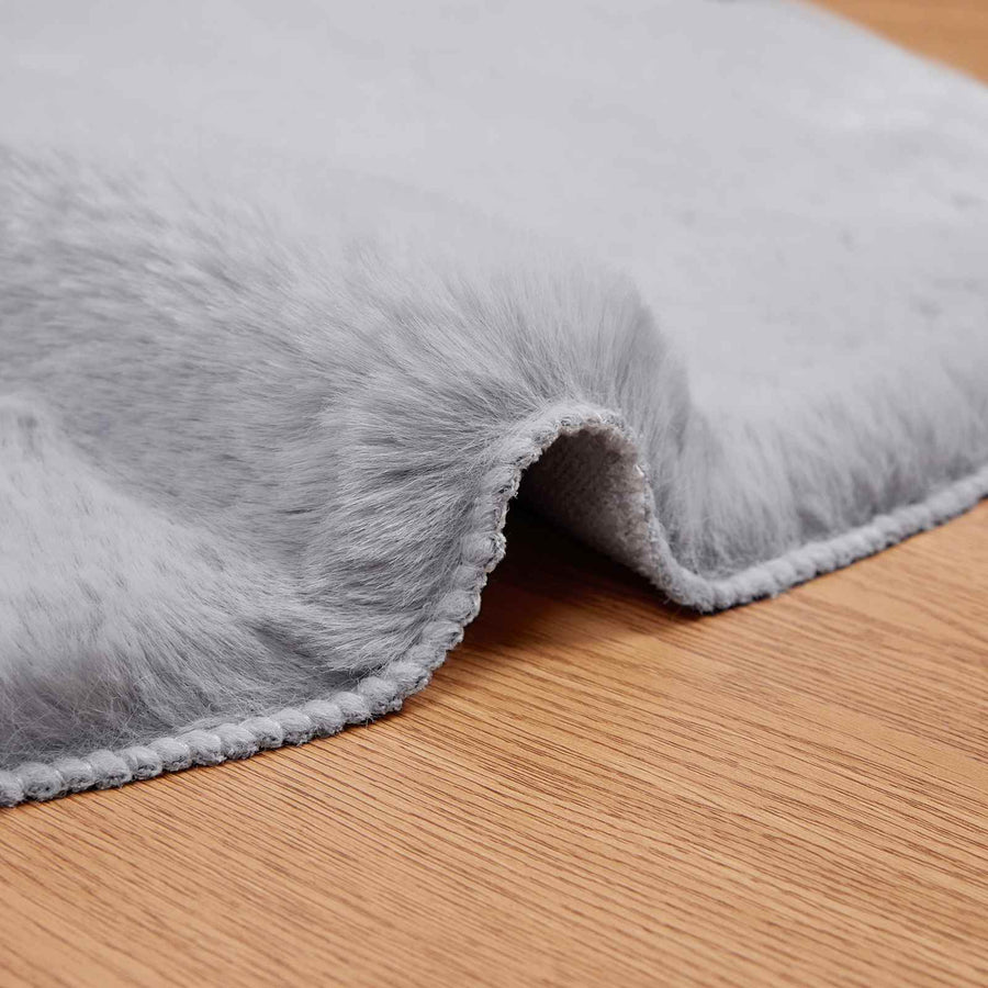 Nep Konijnenbont Tapijt Olite Grijs 80 x 120 cm Polyester