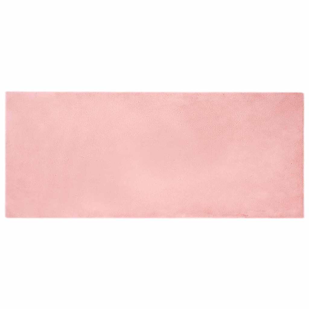 Nep Konijnenbont Tapijt Roze 80 x 200 cm Polyester