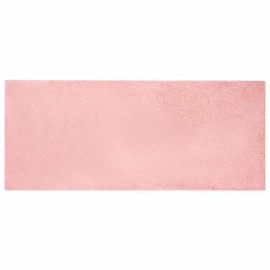 Nep Konijnenbont Tapijt Roze 80 x 200 cm Polyester