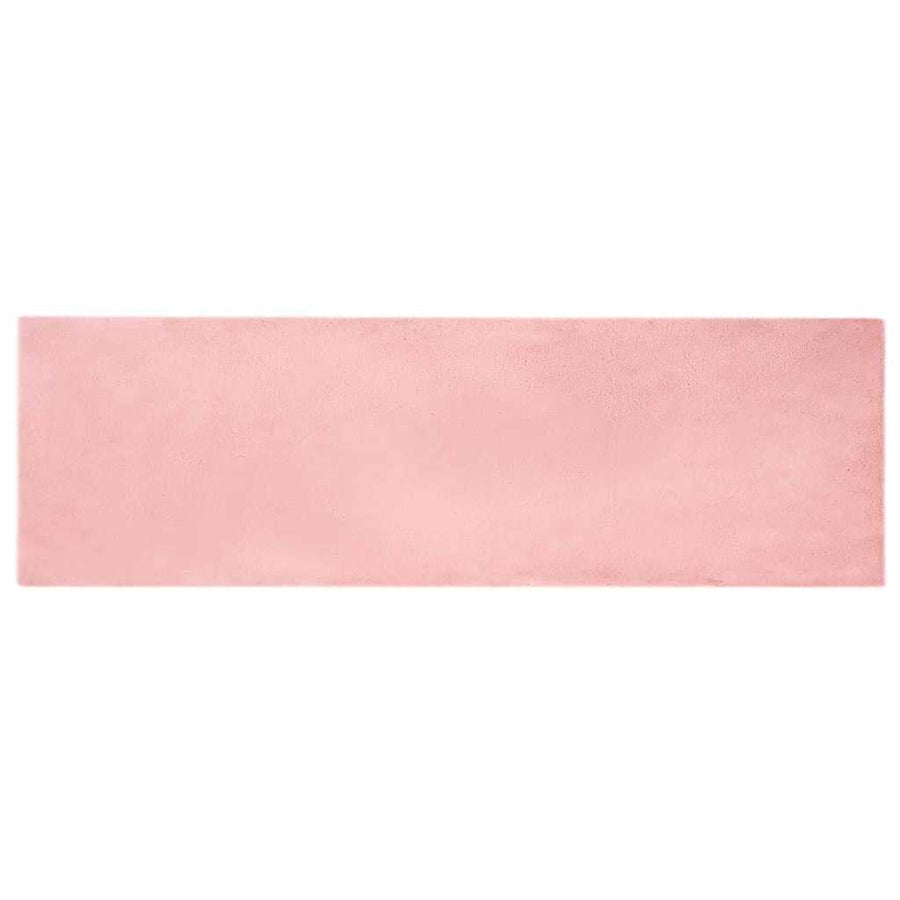 Nep Konijnenbont Tapijt Roze 80 x 250 cm Polyester
