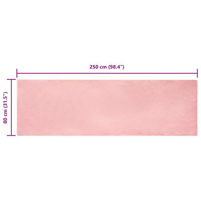 Nep Konijnenbont Tapijt Roze 80 x 250 cm Polyester