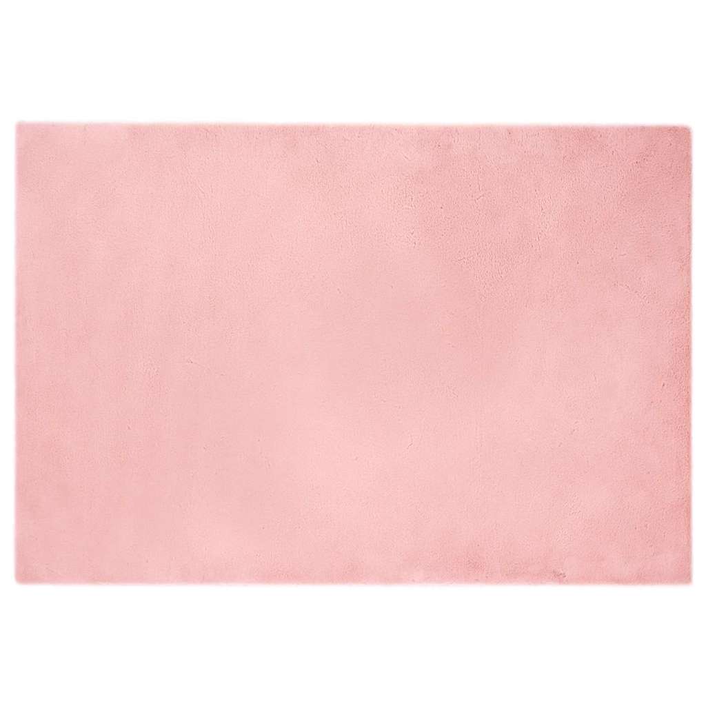 Nep Konijnenbont Tapijt Roze 120 x 170 cm Polyester