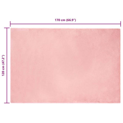 Nep Konijnenbont Tapijt Roze 120 x 170 cm Polyester