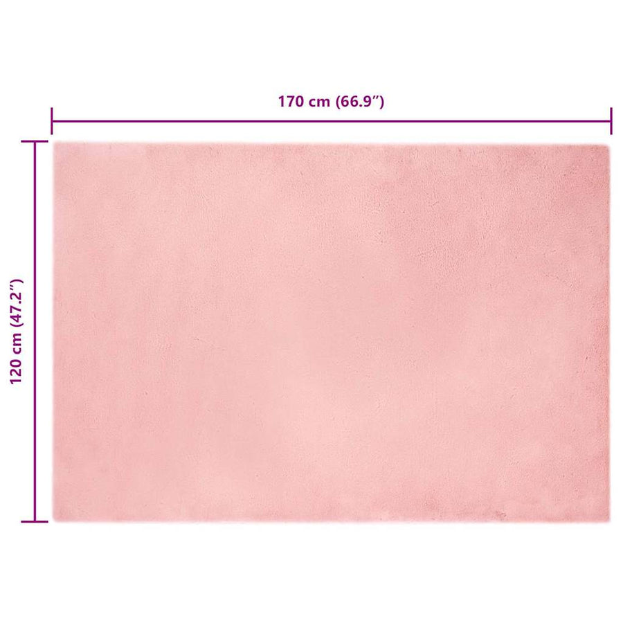Nep Konijnenbont Tapijt Roze 120 x 170 cm Polyester