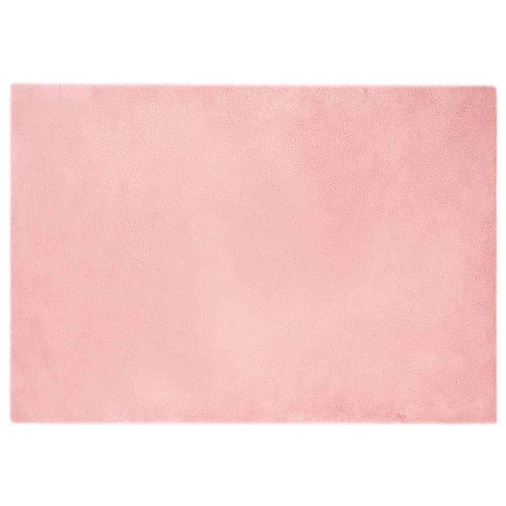 Nep Konijnenbont Tapijt Roze 140 x 200 cm Polyester