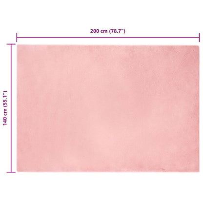Nep Konijnenbont Tapijt Roze 140 x 200 cm Polyester