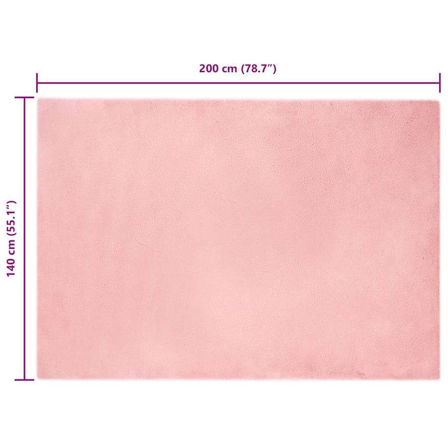Nep Konijnenbont Tapijt Roze 140 x 200 cm Polyester