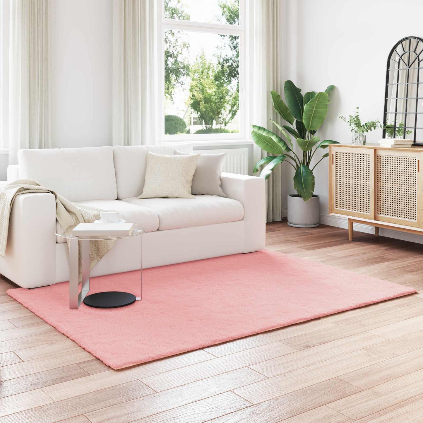 Nep Konijnenbont Tapijt Olite Roze 160 x 230 cm Polyester