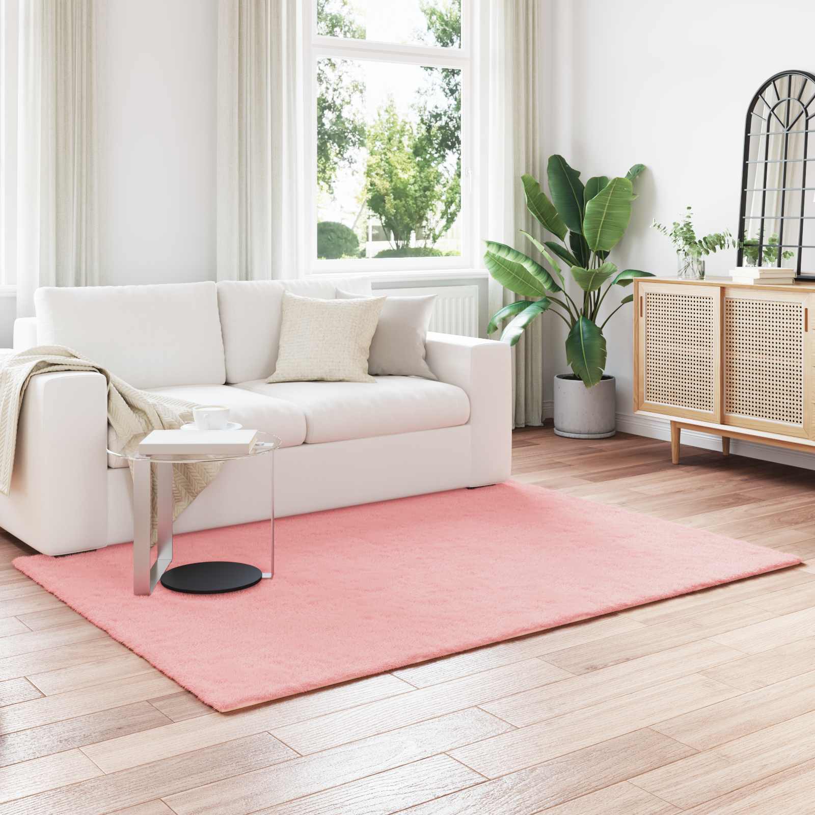 Nep Konijnenbont Tapijt Olite Roze 160 x 230 cm Polyester