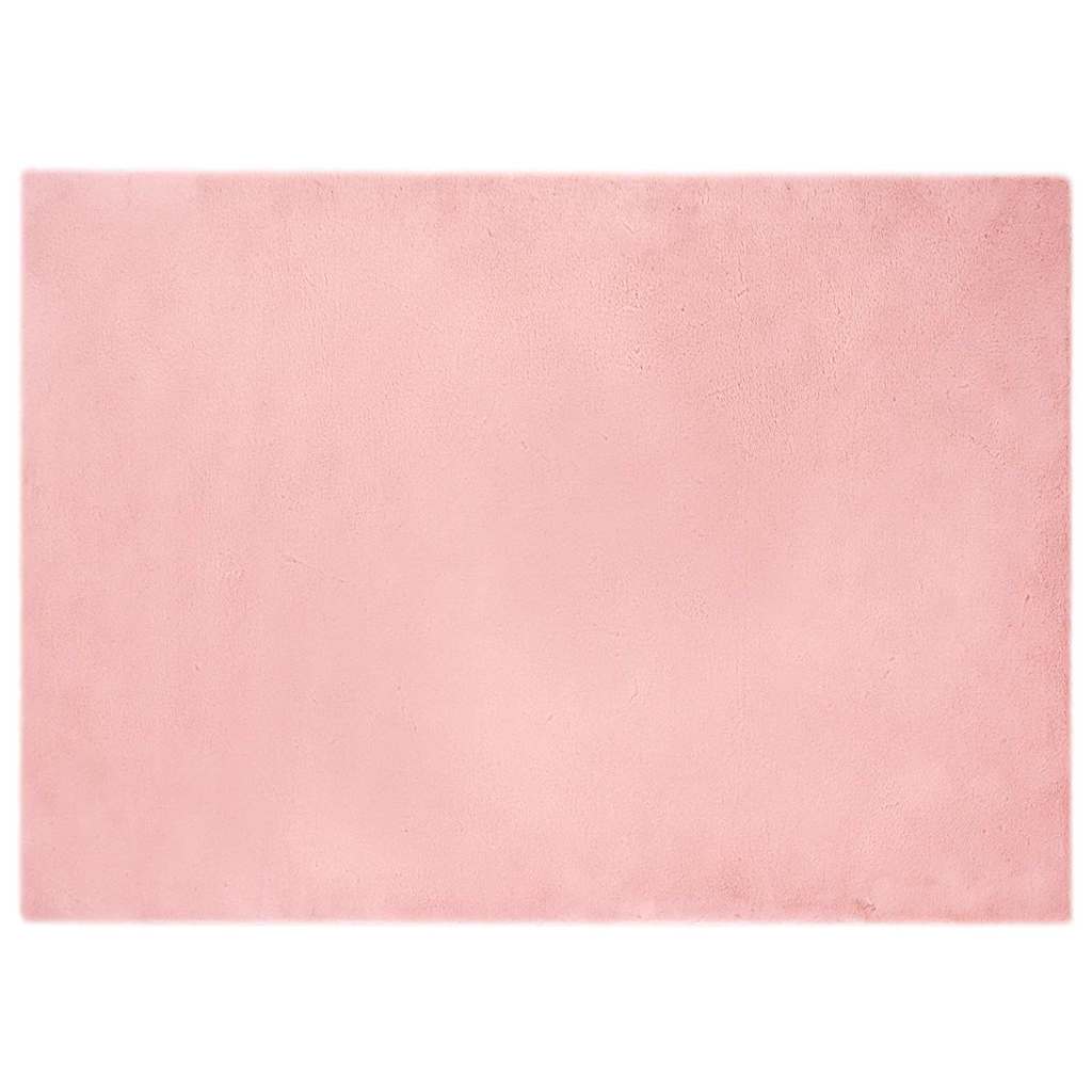 Nep Konijnenbont Tapijt Roze 200 x 280 cm Polyester