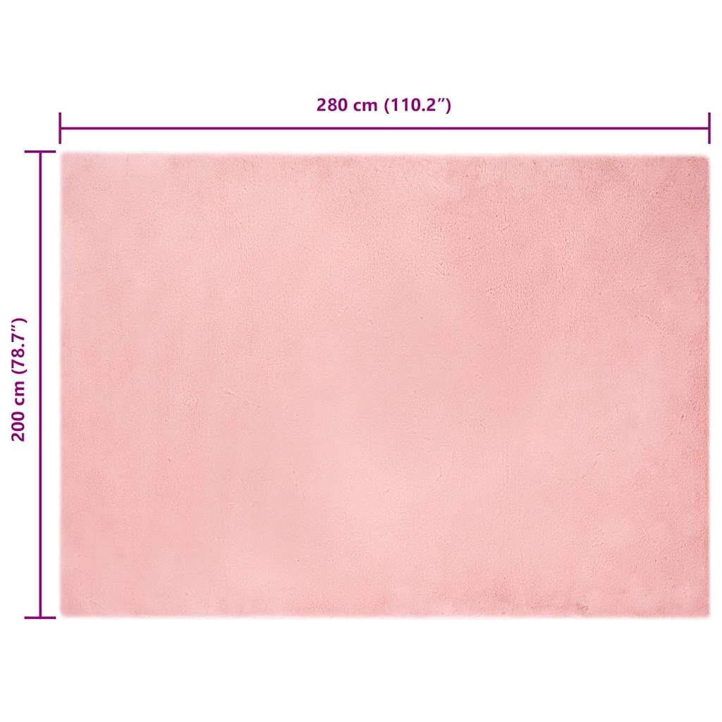 Nep Konijnenbont Tapijt Roze 200 x 280 cm Polyester