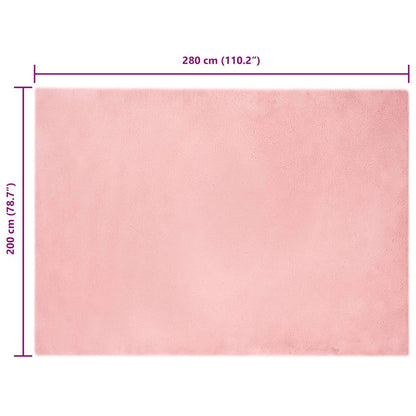 Nep Konijnenbont Tapijt Roze 200 x 280 cm Polyester
